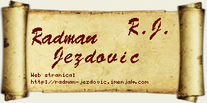 Radman Jezdović vizit kartica
